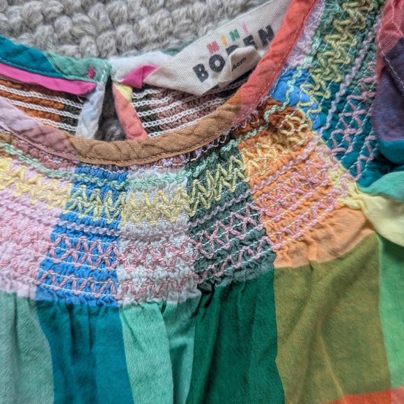 Girls Mini Boden 3T Multicolor Plaid Two-Piece Set - Picture 2 of 4